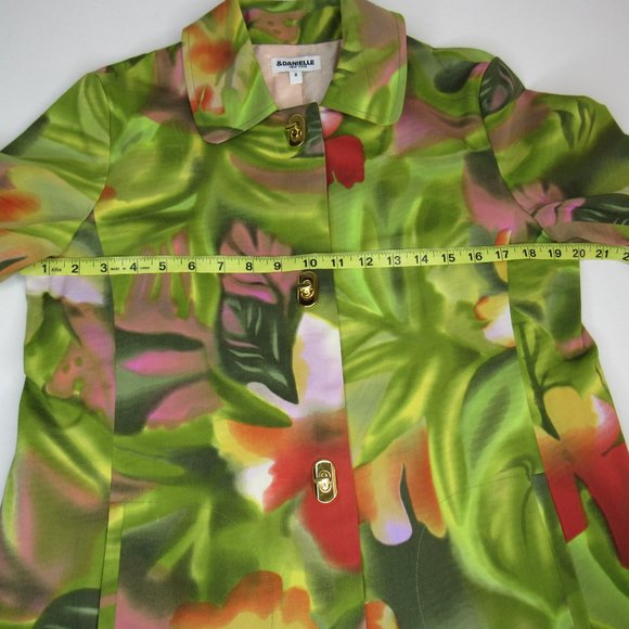 Danielle Women Floral Tropical Printed Jackets/Coats Size 8 - Picture 8 of 11